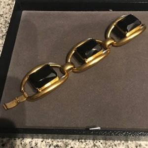 J.Crew Cut Black Stone Bracelet